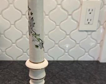 Vintage porcelain table lamp with hand-painted ivy wrap around design