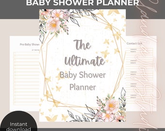 Pink Baby Shower Planner Printable for Baby Shower Event Planner for Party Printable PDF Digital Download for Planning a Baby Shower