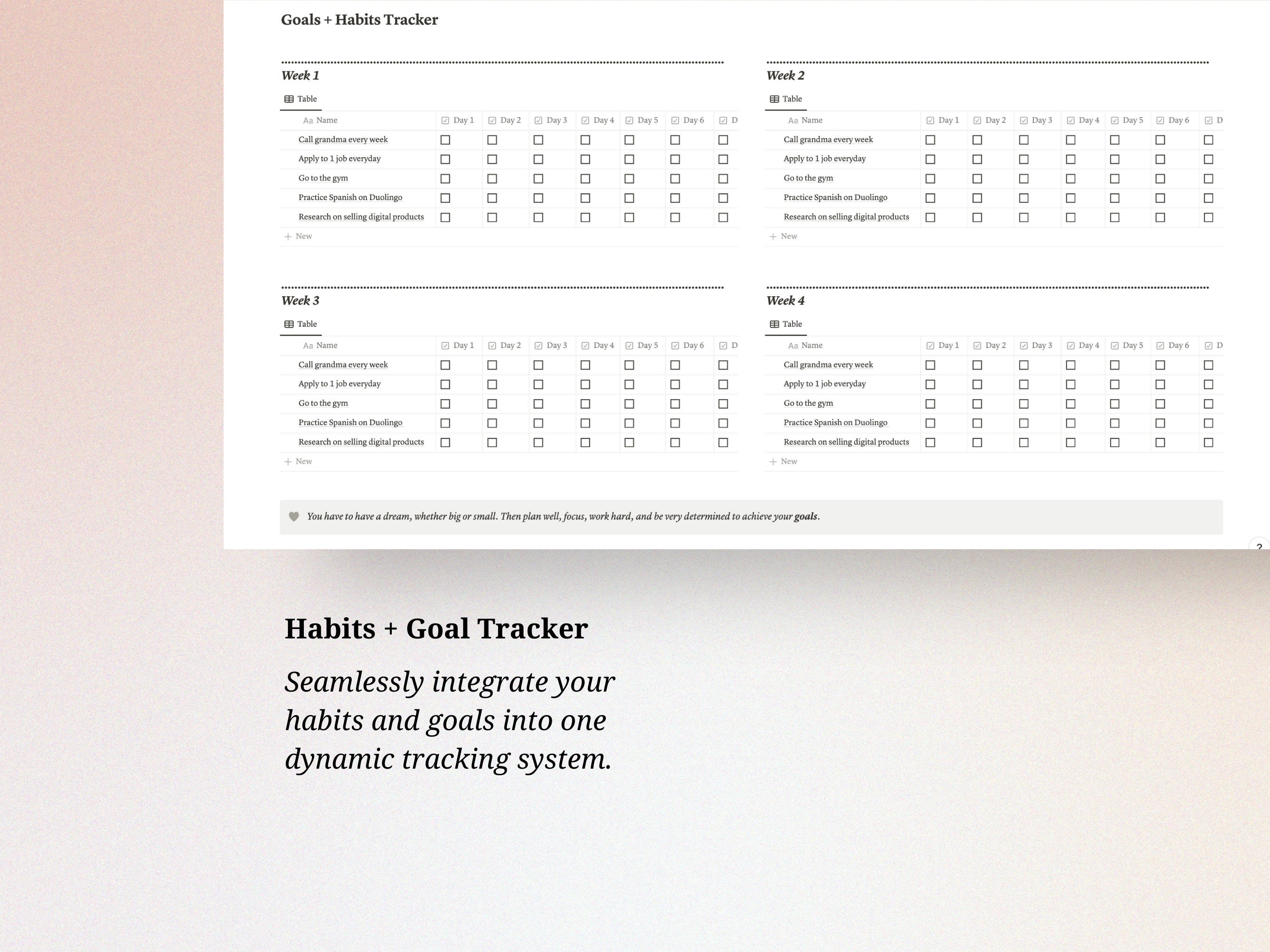 Notion Goal Planner Habit Tracker Bucket List Vision Board Notion 2024