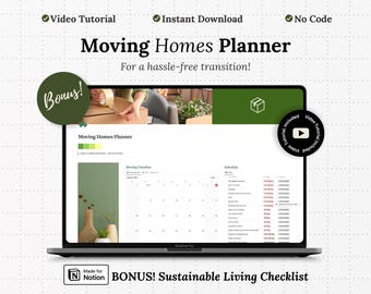 Moving Homes Planner Template Packing Checklist Schedule House Hunting Aesthetic Notion Template Digital Buying Homes New Moving Apartment