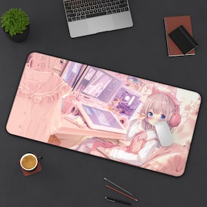 Anime Gaming Desk Mat, Cute Anime Mousepad, Gaming Mouse Pad, Large Desk Pad, Office Accessories, Desk Decor, Perfect Gift