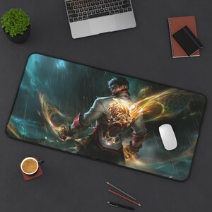 Lee Sin Mousepad Desk Mat, League Of Legends Gaming Mat, Dragon Fist Lee Sin Desk Pad, Mouse Pad for Gamers, Gamer Desk Mat, Gift For Gamer