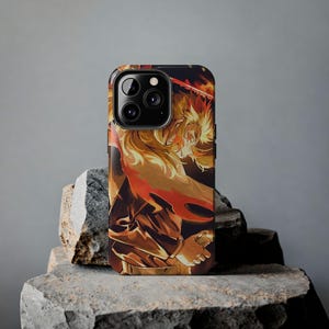 Demon Slayer Phone Case Rengoku – Bold and Stylish for iPhone 16 15 14 13 12 11 XR X XS Pro Max Plus Mini & Samsung S24 S23 S22 S21
