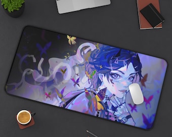 Clove Desk Mat, Valorant Desk Decor, Clove Gaming Mousepad - Floral Mouse Pad for Office, Home Office Decor, Gift for Gamers, Rectangle Desk