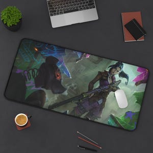 Arcane Caitlyn Gaming Mouse Pad, Desk Mat for Gamers, Unique Design Desk Mat, Magic Spell Mouse Pad, Witchcraft Gaming Mat, Arcane Merch