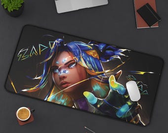 Neon Valorant Gaming Desk Mat, Valorant Mousepad for Gamers, Neon Desk Pad, Gamer Gift, Gaming Accessories, Office Desk Mat, Valorant Gift