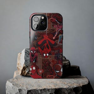 Spiderman Phone Case - Comic Panel Design | Stylish and Tough Protective Cover for iPhone 16 15 14 13 12 XR XS Pro Max & Samsung S21 - S24