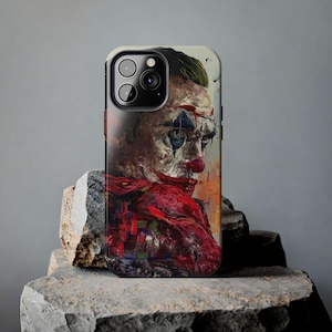 Joker Phone Case - Mad Clown Villain Art for iPhone 16 15 14 13 12 11 XR X XS Pro Max Plus Mini & Samsung S21 S22 S23 S24