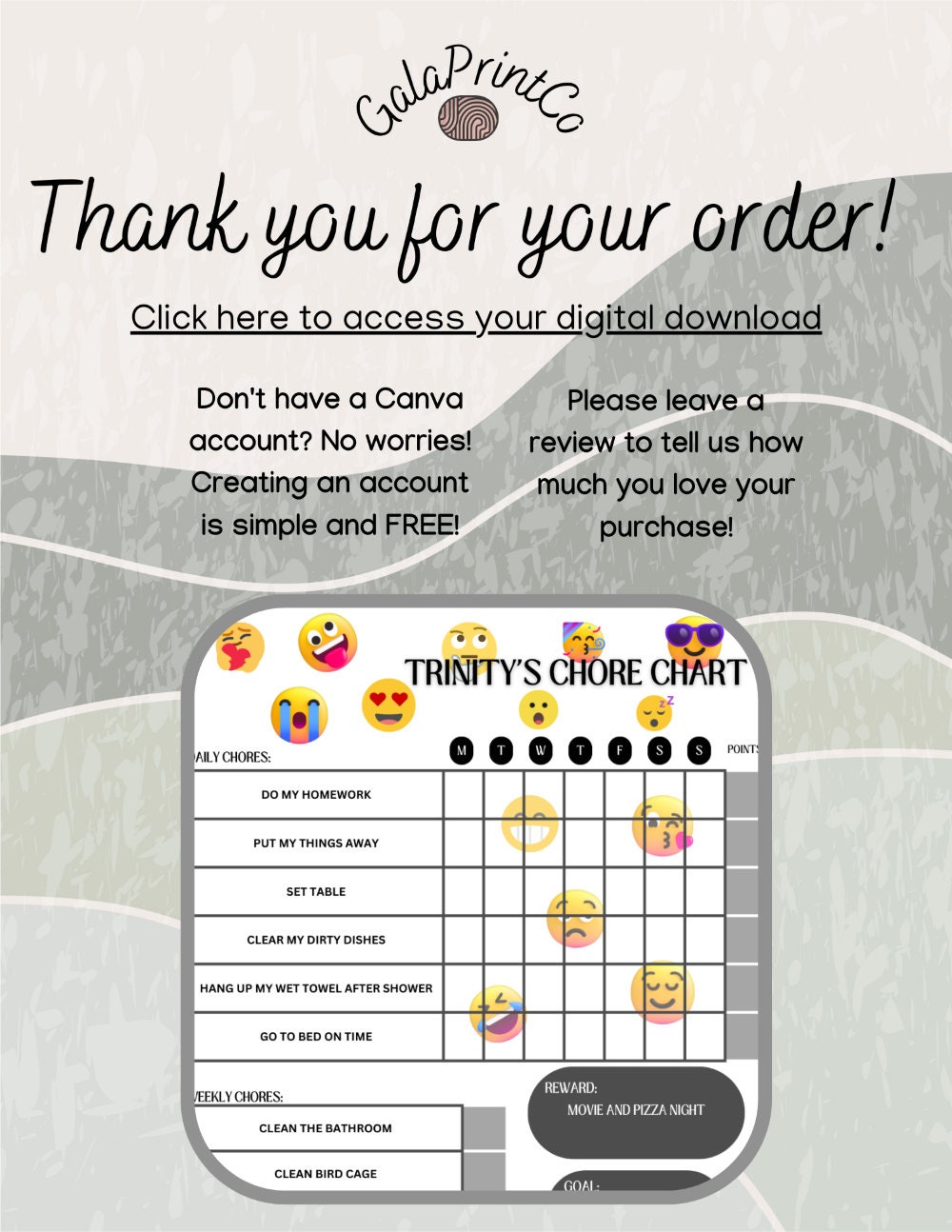 Editable Template Chore Chart Reward Chart Emoji Theme - Etsy UK