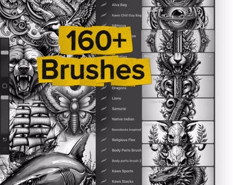 Neo Traditional Tattoo Stamps: Procreate Brush Set (Digital Download)
