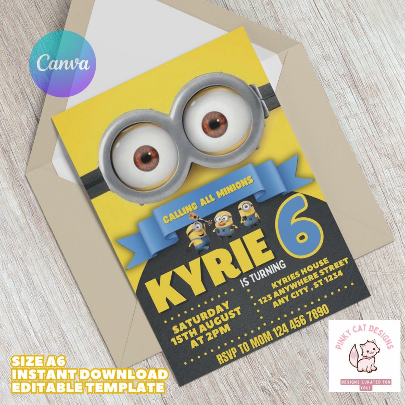 Minions Birthday Invitation, Minions Theme, Digital Minions Birthday Party Invitations, Digital ...
