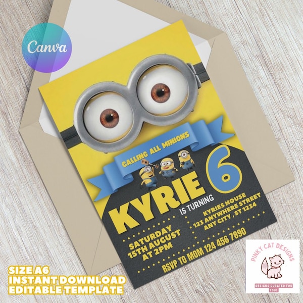 Minions Birthday Invitation, Minions Theme, Digital Minions Birthday Party Invitations, Digital Minions 2 Invitation, Movie Theme Party,