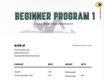 Programa de entrenamiento para principiantes