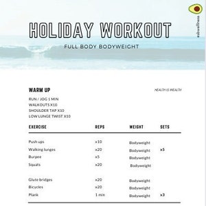 URLAUB WORKOUT PROGRAMM