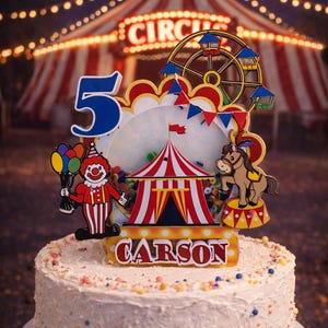 Whimsical Circus Tent Cake Topper for Birthday Parties, Carnivals, and Big Top Celebrations