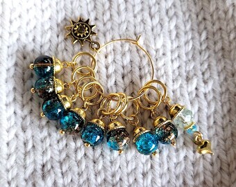 Set of 9 handmade knitting stitch markers