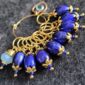 Set of 9 handmade knitting stitch markers in oriental style