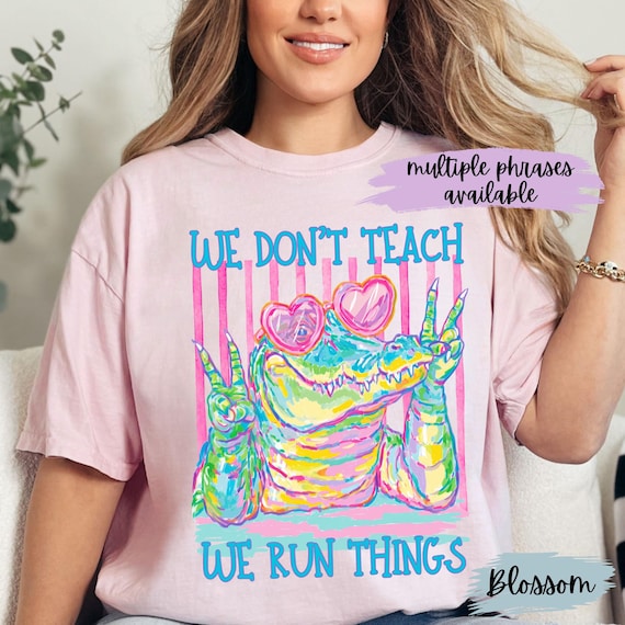 Comfort Colors Alligator shirt for Front Office, Trendy Stripes shirt, Preppy Back to School Admin Staff, Matching Group Shirt