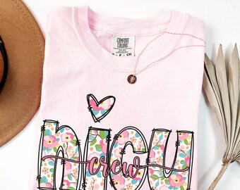 Custom Comfort Colors Spring Nicu Crew shirt, Neonatal ICU Nurse  shirt, Spring Coquette shirt for Nicu Nurse, Matching Group shirt
