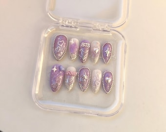 BTS Purple press on nails Arirang tour