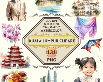 131 Watercolor Kuala Lumpur PNG Clipart | Kuala Lumpur Summer Travel clip art, Malaysia Vacation, Dream travel clipart, Commercial Use