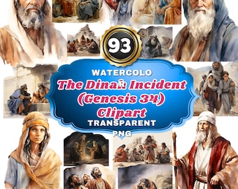 93 Watercolor The Dinah Incident (Genesis 34) PNG Clipart illustrations for Biblical Education & Art Projects, Book Of Genesis, Bible Story