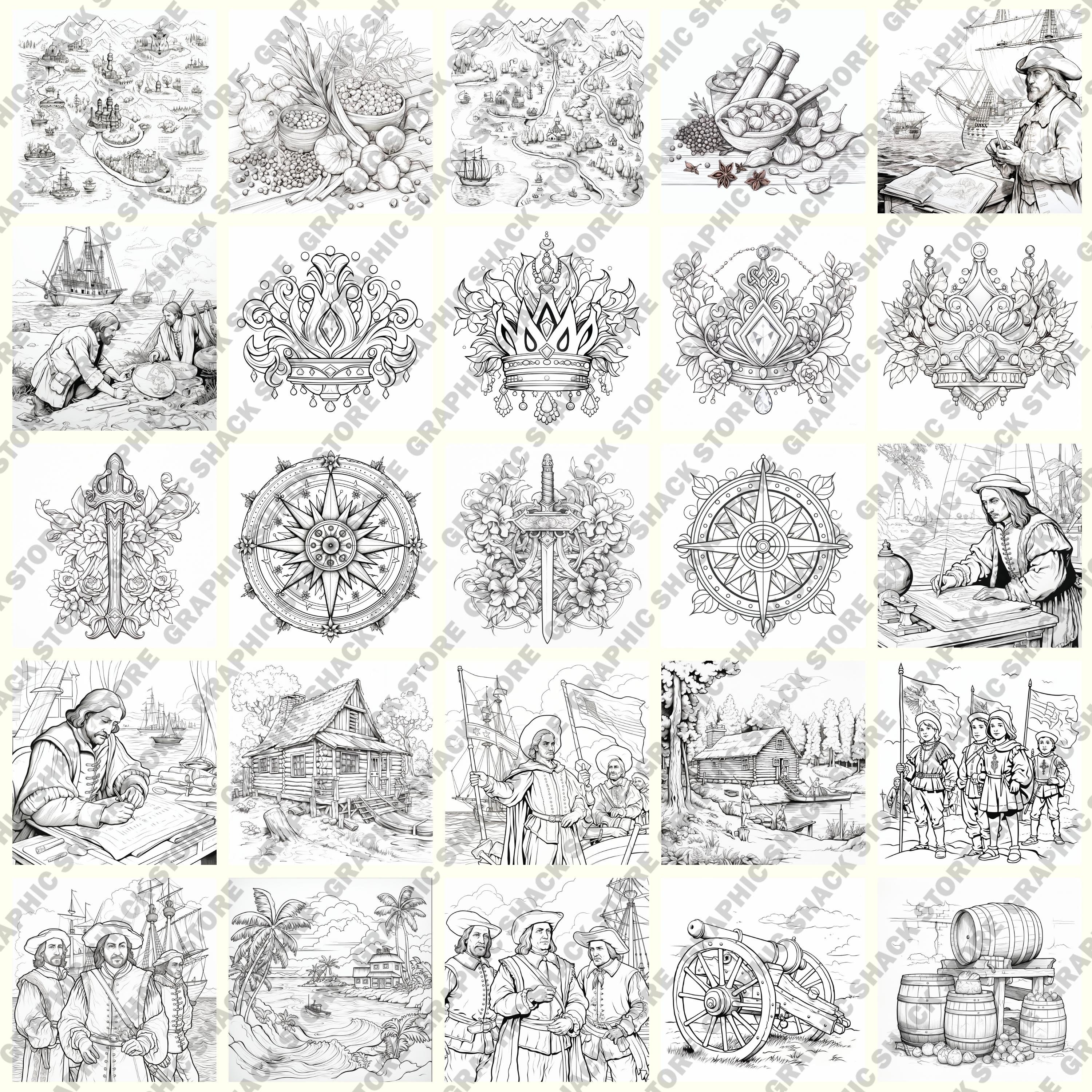 96 Columbus Day the Discovery of America Coloring Page | School PNG ...