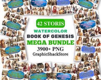 42+ Book Of Genesis Stories Bundle, Watercolor Christian Story For Kids PNG Clipart, Book Of Genesis Printable, Bible Clip Art | LDS Primary