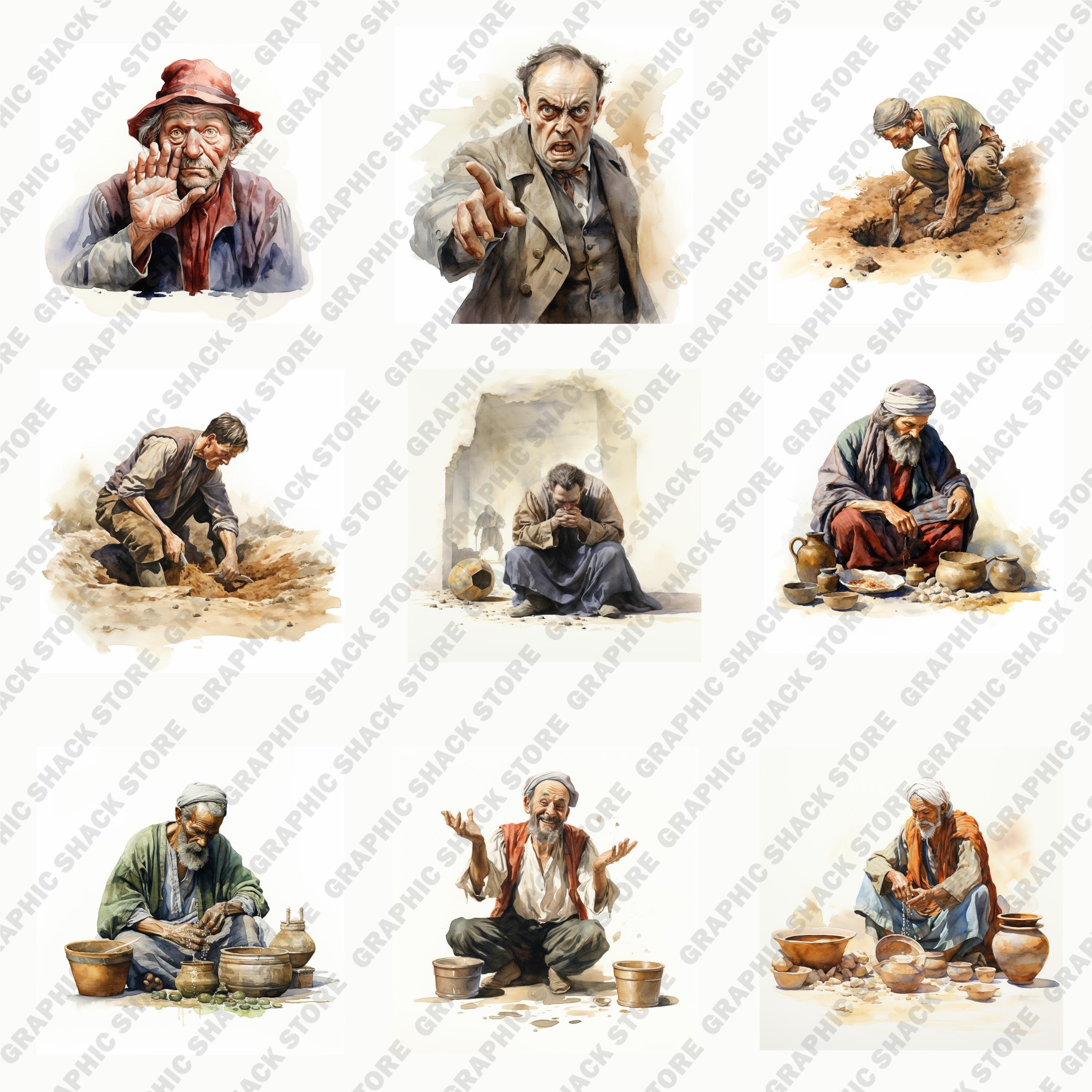 78 PNG Watercolor Parable of Talents Clip Art Christian Religious Bible ...