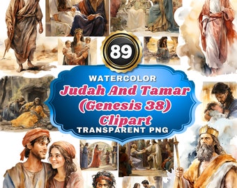 89 Watercolor Judah And Tamar (Genesis 38)  PNG Clipart, Unexpected Lineage for Biblical Education, Craft & Art Projects