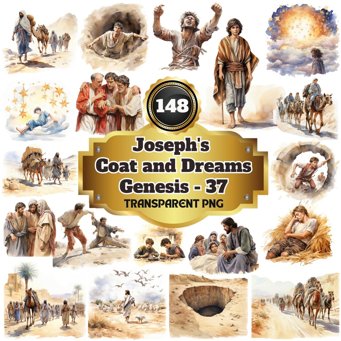 148 Watercolor Cliparts of Joseph's Coat and Dreams - Genesis 37 ...