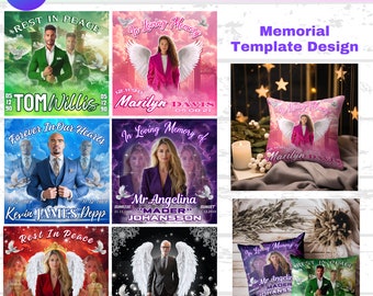 Pacchetto Canva Memorial Design / In Loving Memory / Pacchetto design modificabile per magliette commemorative