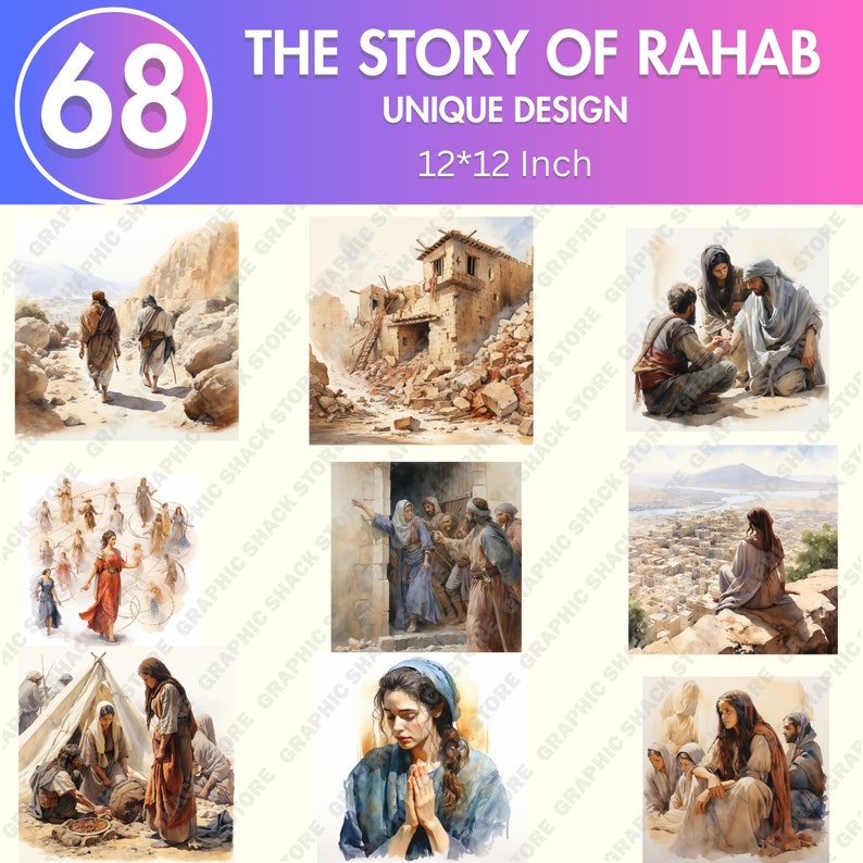 68 Watercolor the Story of Rahab PNG Clip Art | Christian Religious ...