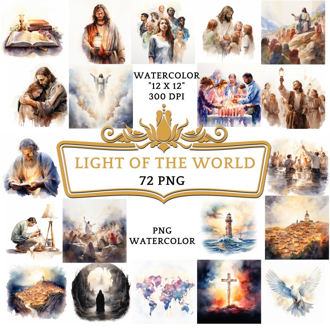 72 PNG Watercolor Light of the World Clipart | Christian Religious ...