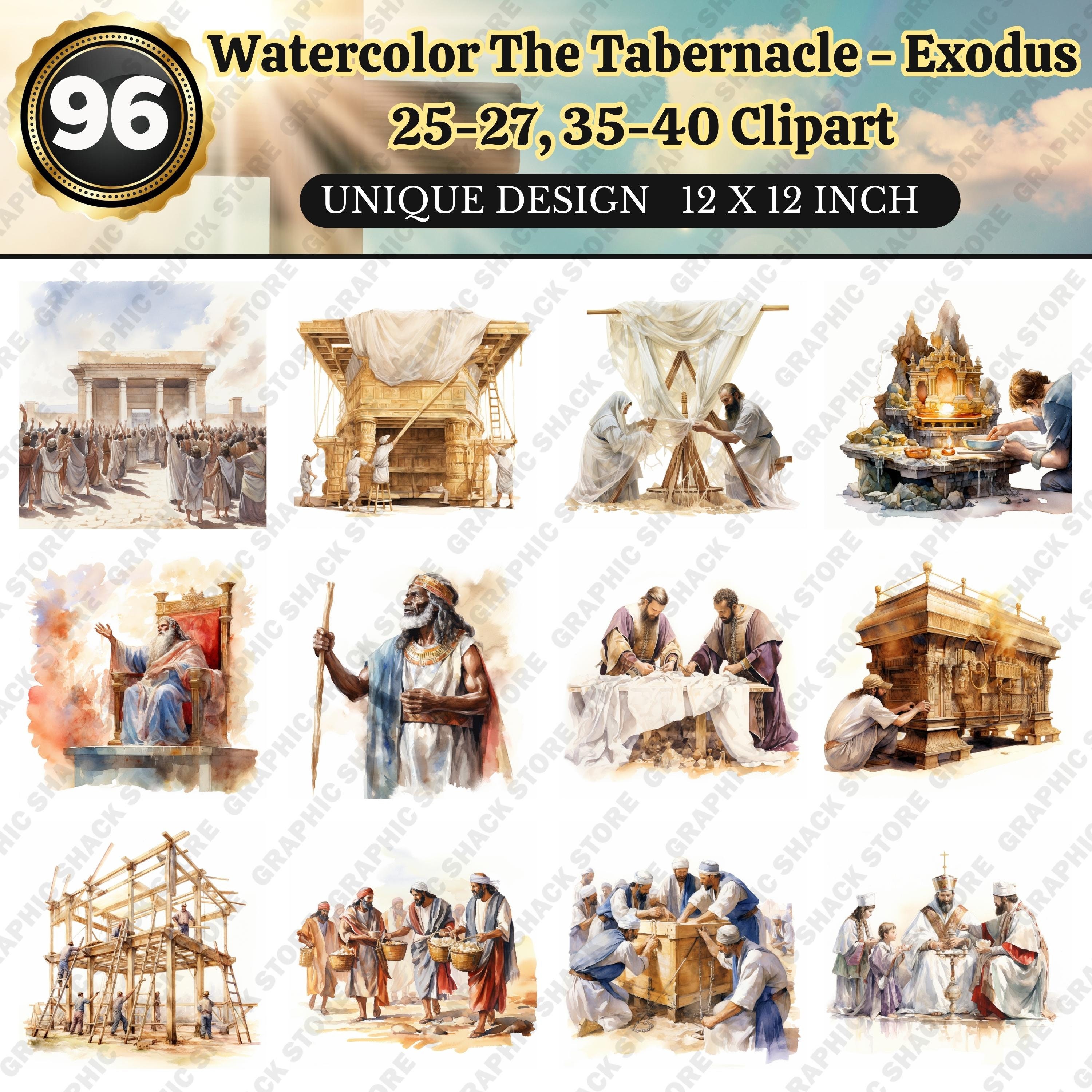 96 Sacred Dwelling Series: Watercolor Cliparts of the Tabernacle From ...