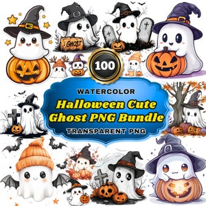 100 Halloween Cute Ghost PNG Sublimation Bundle, Retro Halloween Pngs, Cute Spooky Ghost Png, Funny Sticker Png, Trending Halloween Pn