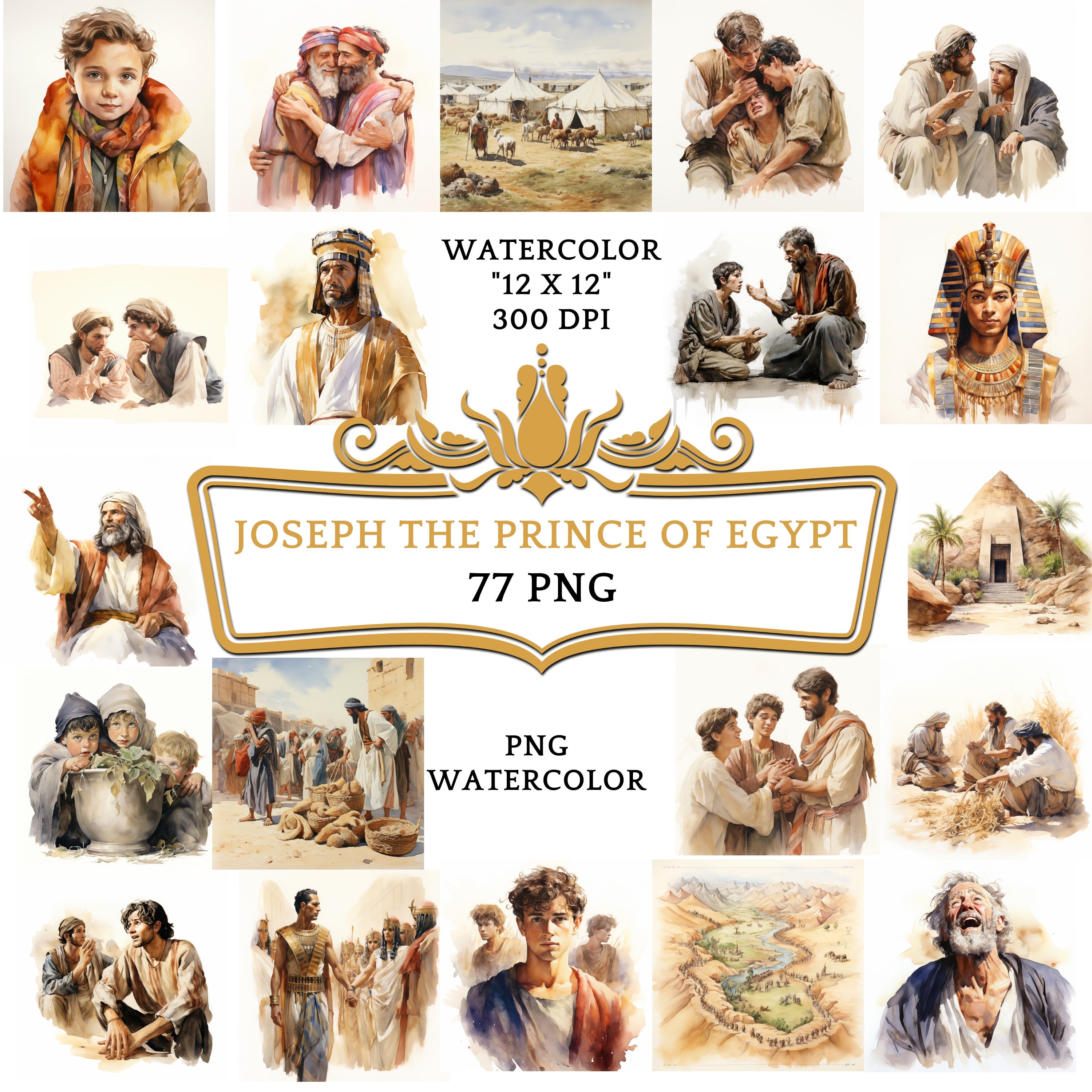 48 Bible Stories Old Testament Bundle | Watercolor Christian Story for ...