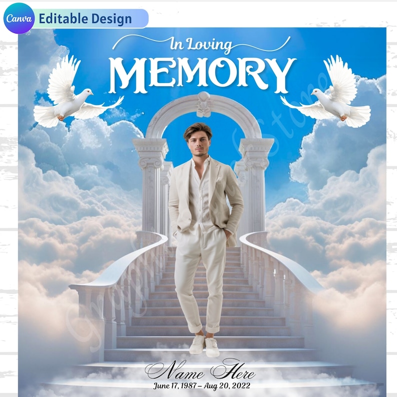 In Loving Memory PNG White Stairs To Heaven Background Template Add in-loving-memory-png-white-stairs-to-heaven-background-template-add