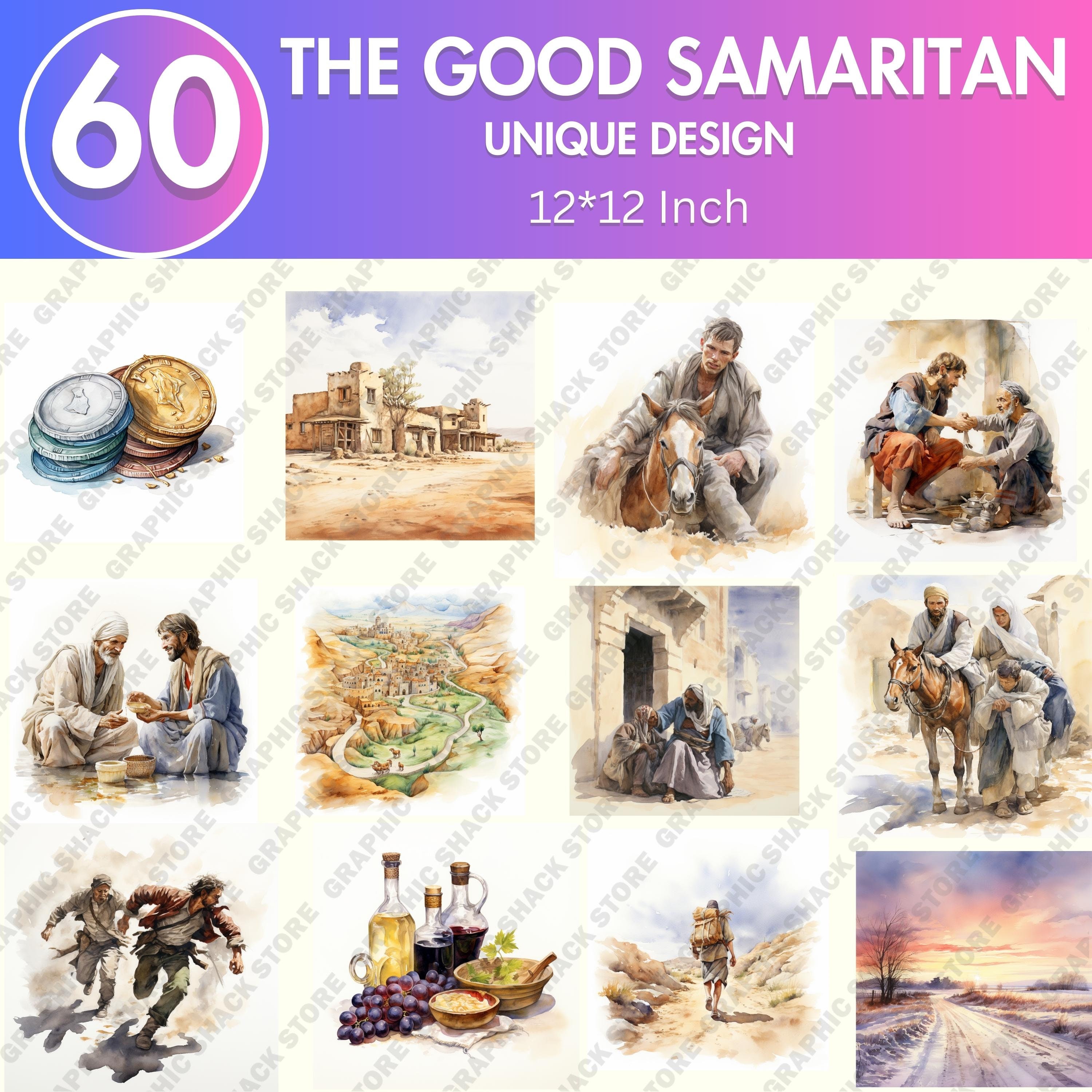 60 Watercolor the Good Samaritan Clipart Christian Religious Bible ...