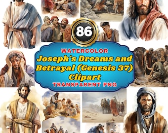 86 Watercolor Joseph's Dreams and Betrayal (Genesis 37) PNG Clipart, Dreams and Betraya For Biblical Education & Creative Projects