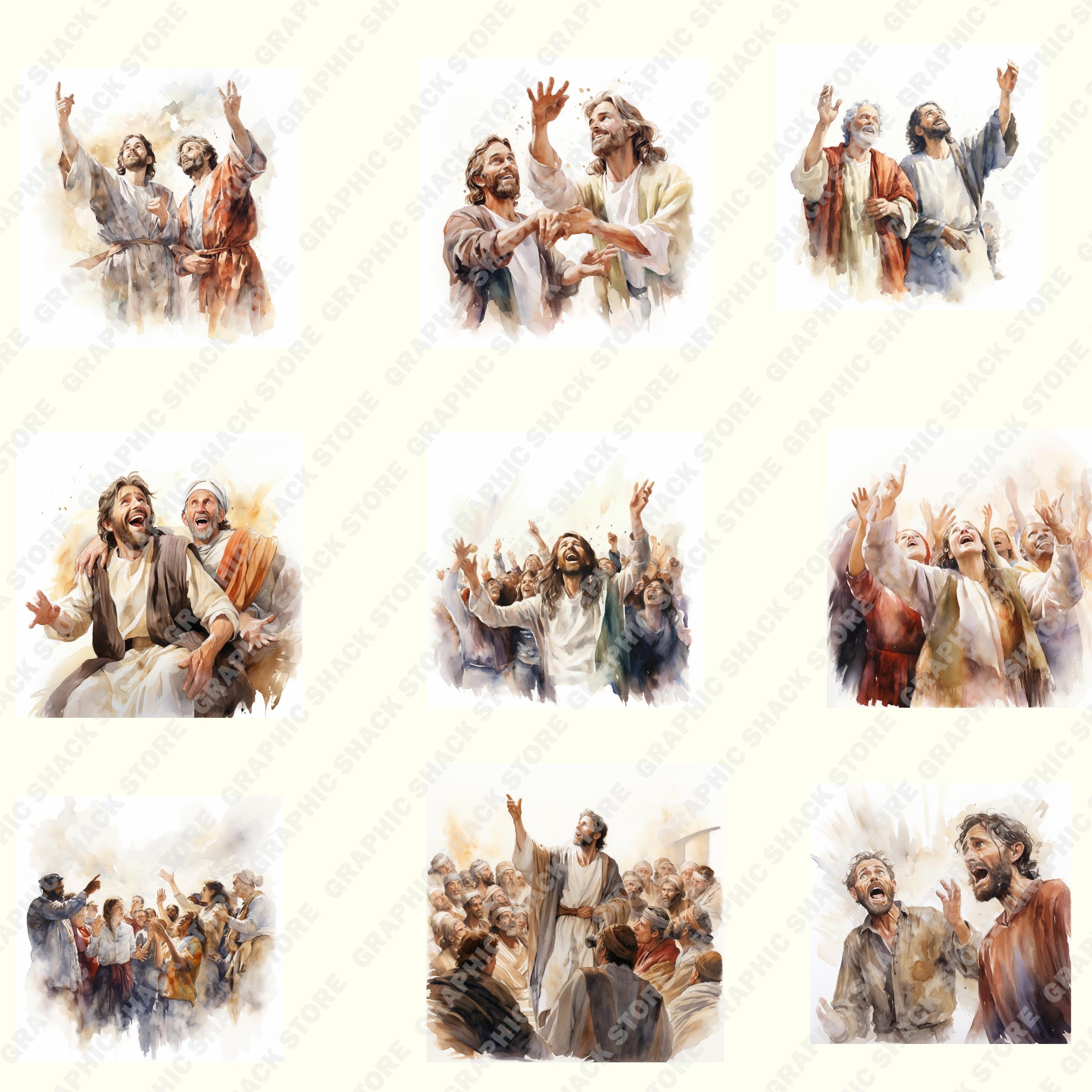 71 PNG Watercolor Peter Heals the Lame Man Clipart Christian Religious ...