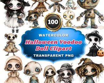 Spooky Voodoo: 100x Halloween Voodoo Doll PNG Cliparts - Spooky and Fun Designs for Crafts, Decor & Digital Projects