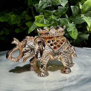 Elephant Crystal Ball Stand | Metal Sphere Holder | Animal Spirit Decor | Boho Altar Accessory | Gift for Crystal Lovers