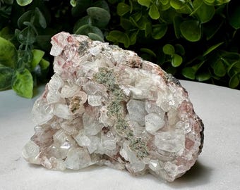 Apophyllite Stilbite Crystal Cluster: Raw Healing Stone, Home Decor
