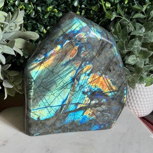 High-Flash Labradorite Statement Freeform | Sculptural Polished Labradorite Display | Natural Mineral Decor Piece | 8 lb