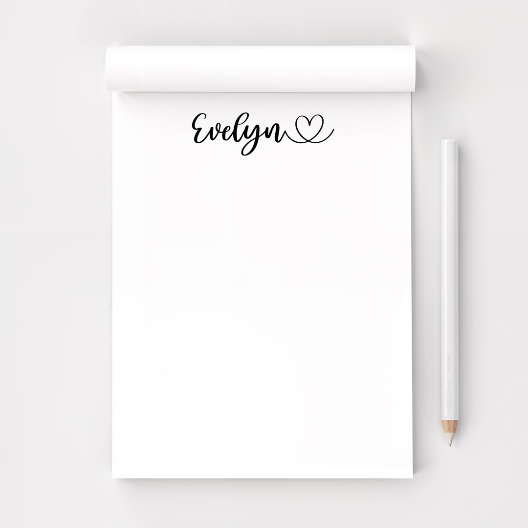 Personalized Name Notepad 8.5x11 – Minimal Custom Desk Pad | 25 or 50 ...