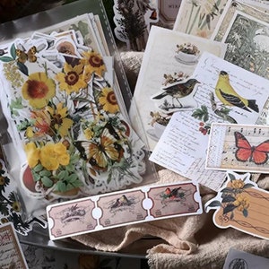 200 stuks bloemen- en plantenpatroonstickers, zelfklevende stickers voor scrapbooking junk journal bullet journaling
