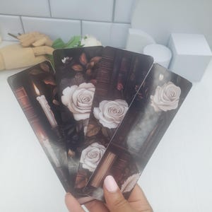 Dark Floral Bookmark Dark Academia bookmark dark bookshelf fantasy bookmark dark romance booktok moody mood reader Gothic Romance Set of 4