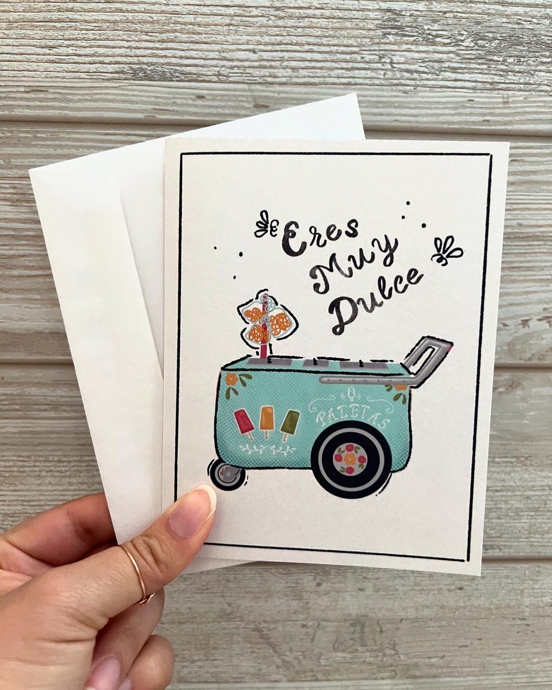 Latinx Greeting Card- Paletero Cart - “eres Muy Dulce “ - Etsy