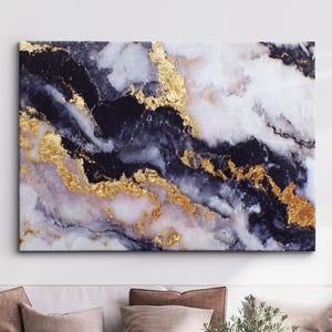 Modern Abstract Pink & Gold Minimalist Marble Oil Painting Wall Art, Framed Canvas Poster Print, Home Living Room Wall Decor Gift Ideas